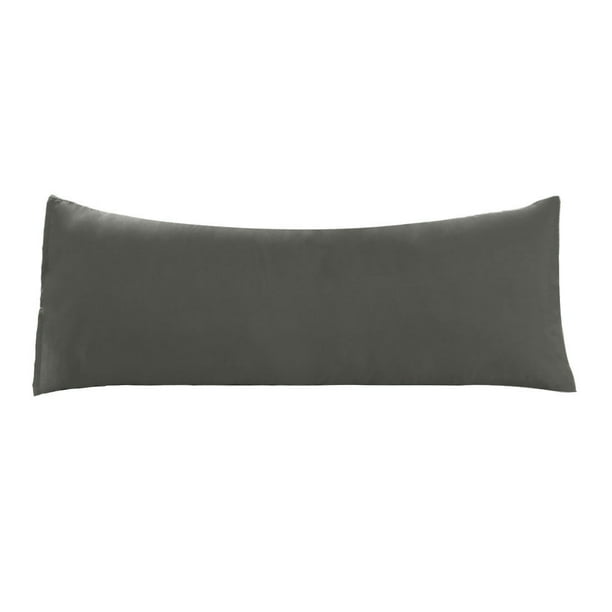 Charcoal Grey Gray 20x 72 Double Zippers Micro suede Body Pillow Cover Pillowcase